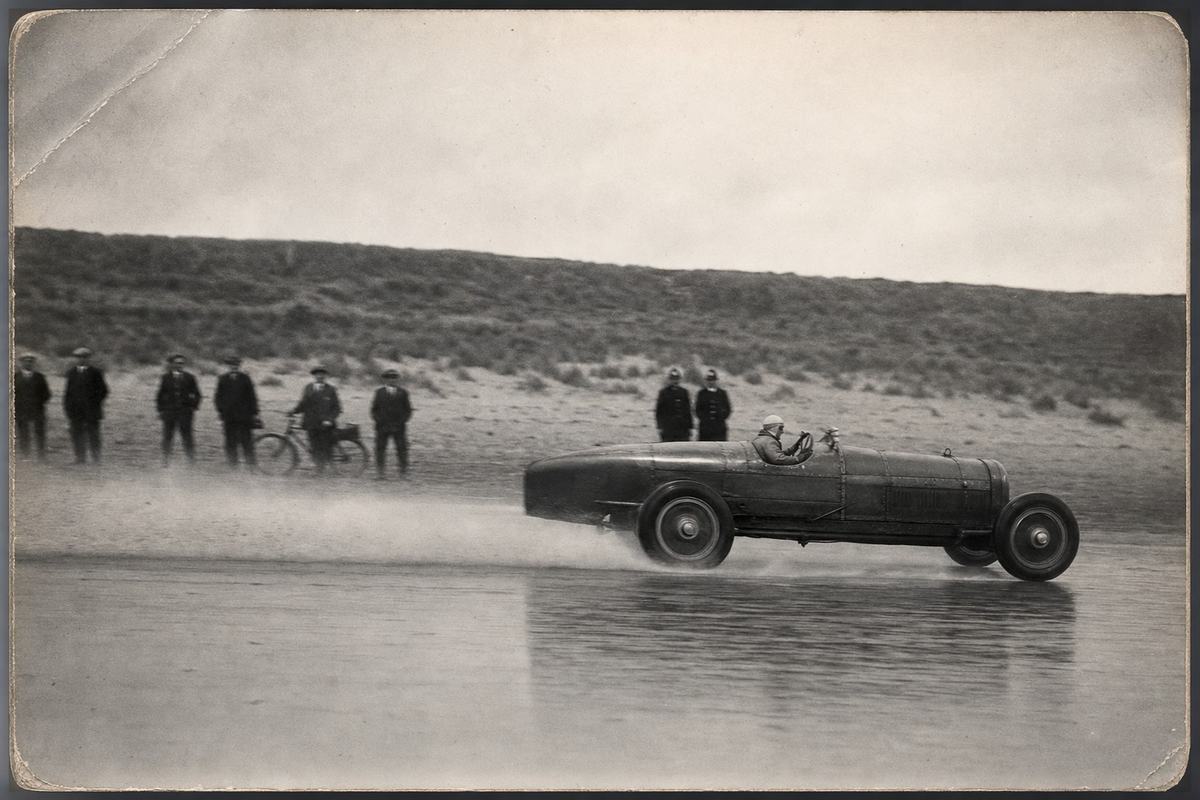Malcolm Campbell’s Sunbeam 350HP on Pendine Sands, July 1925