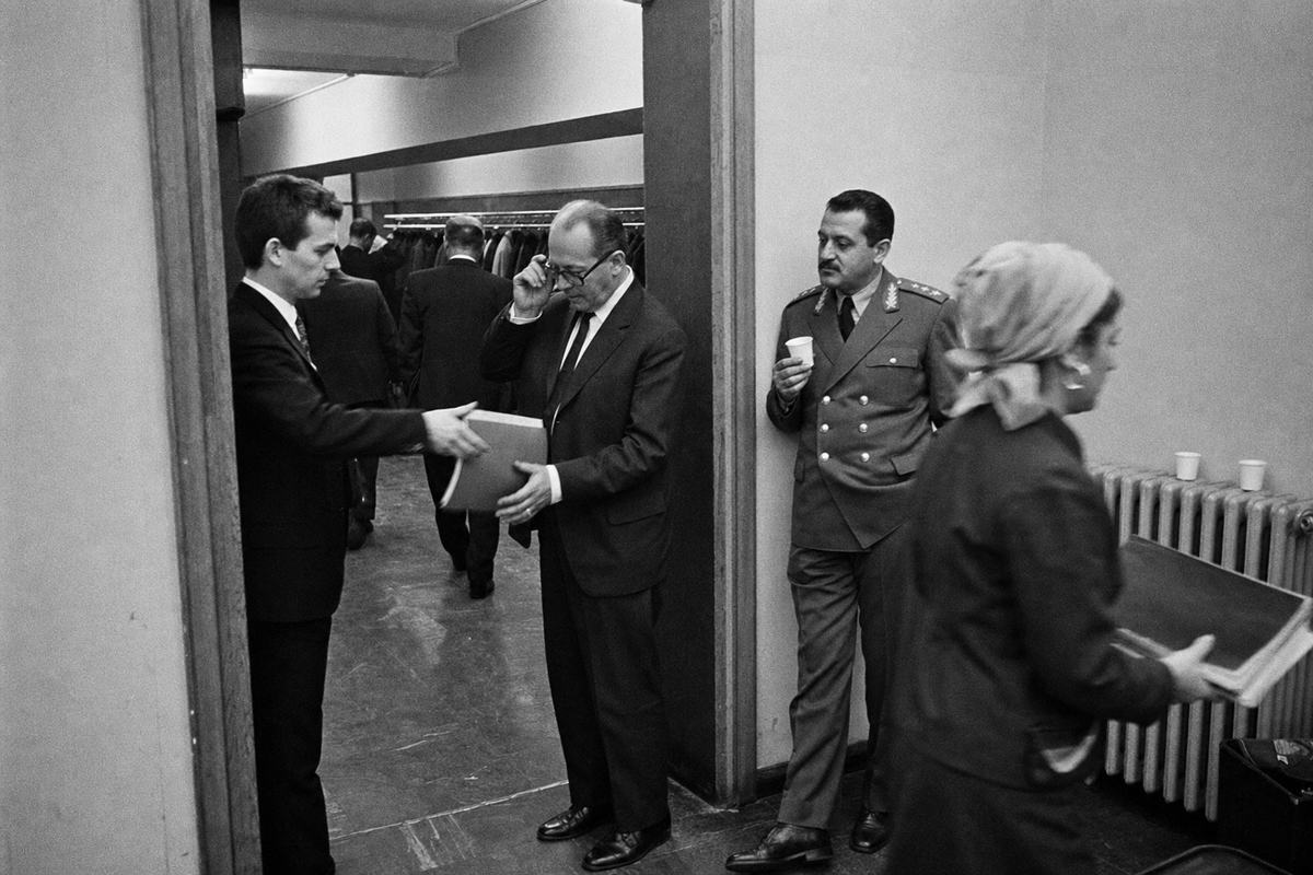 Delegates in a Warsaw corridor during the 1968 European security conference